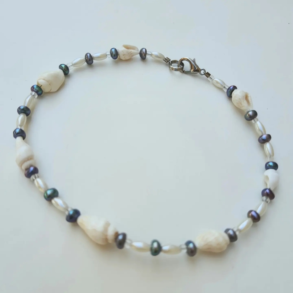 Real Seashell Beaded Anklet